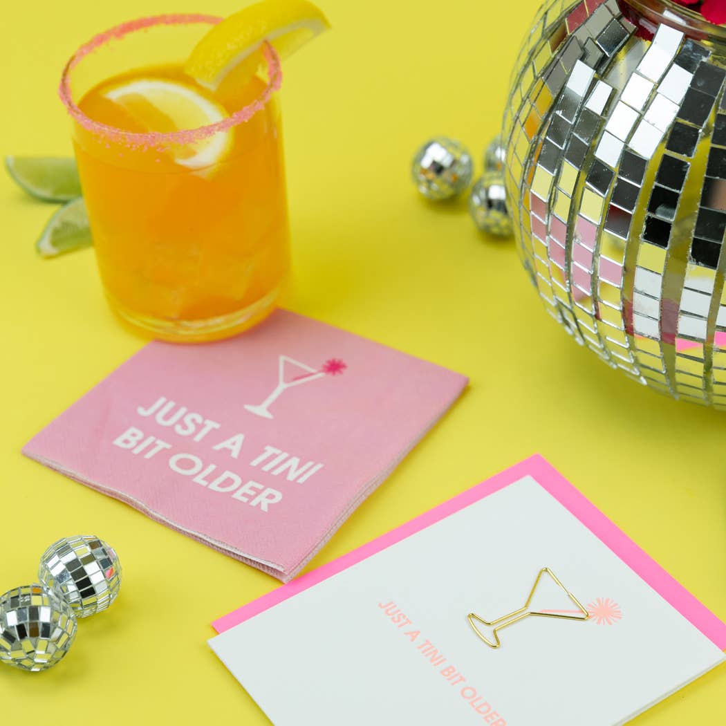 Just a Tini Bit Older - Paper Clip Letterpress Card Chez Gagné