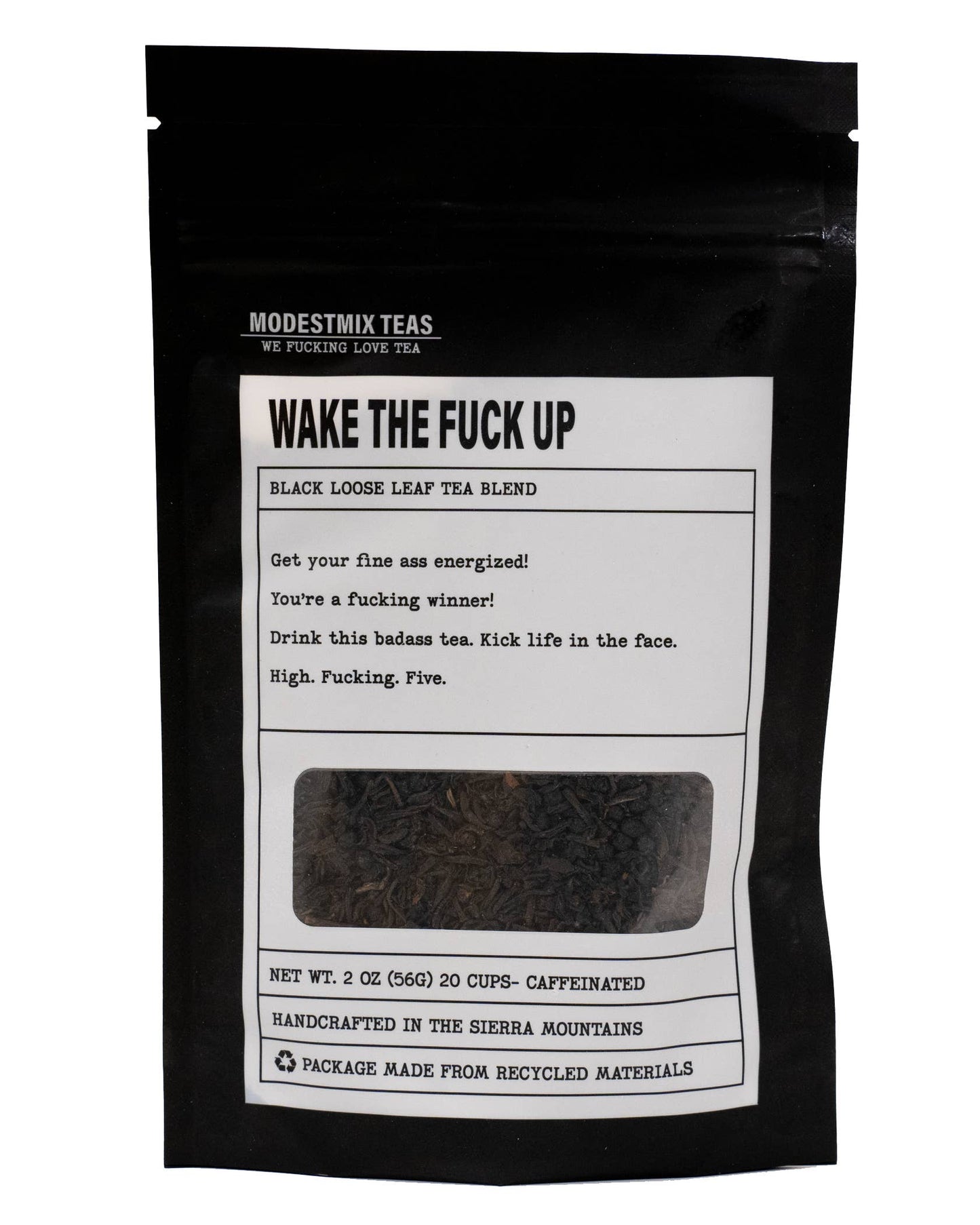 Wake the Fuck Up: bold caffeinated loose leaf tea blend ModestMix Teas