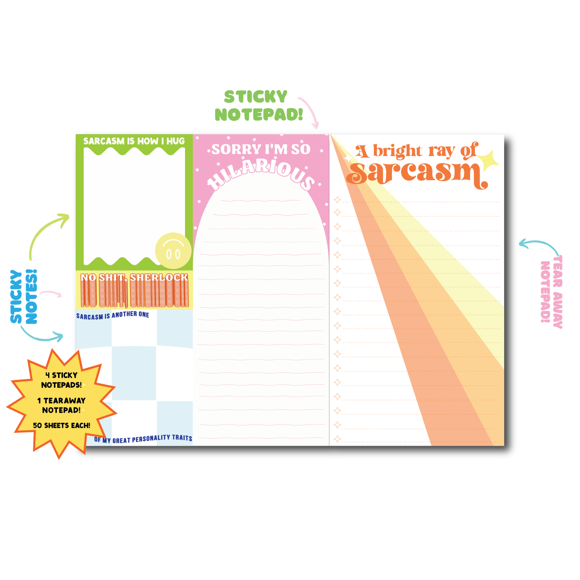 Sarcasm Notepad (funny, gift ) FUN CLUB
