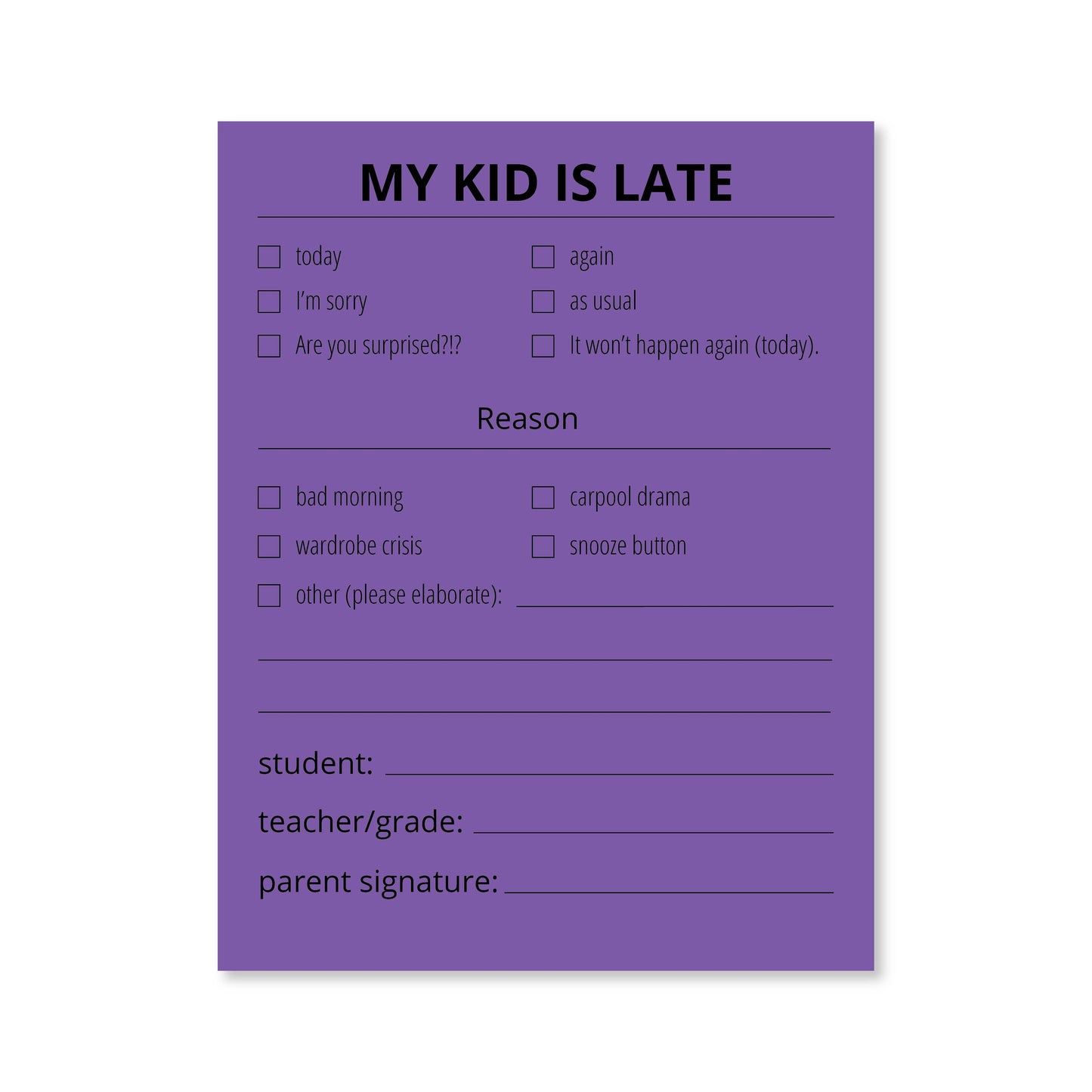 Late Notes - Kids: White Public School Paper Co.