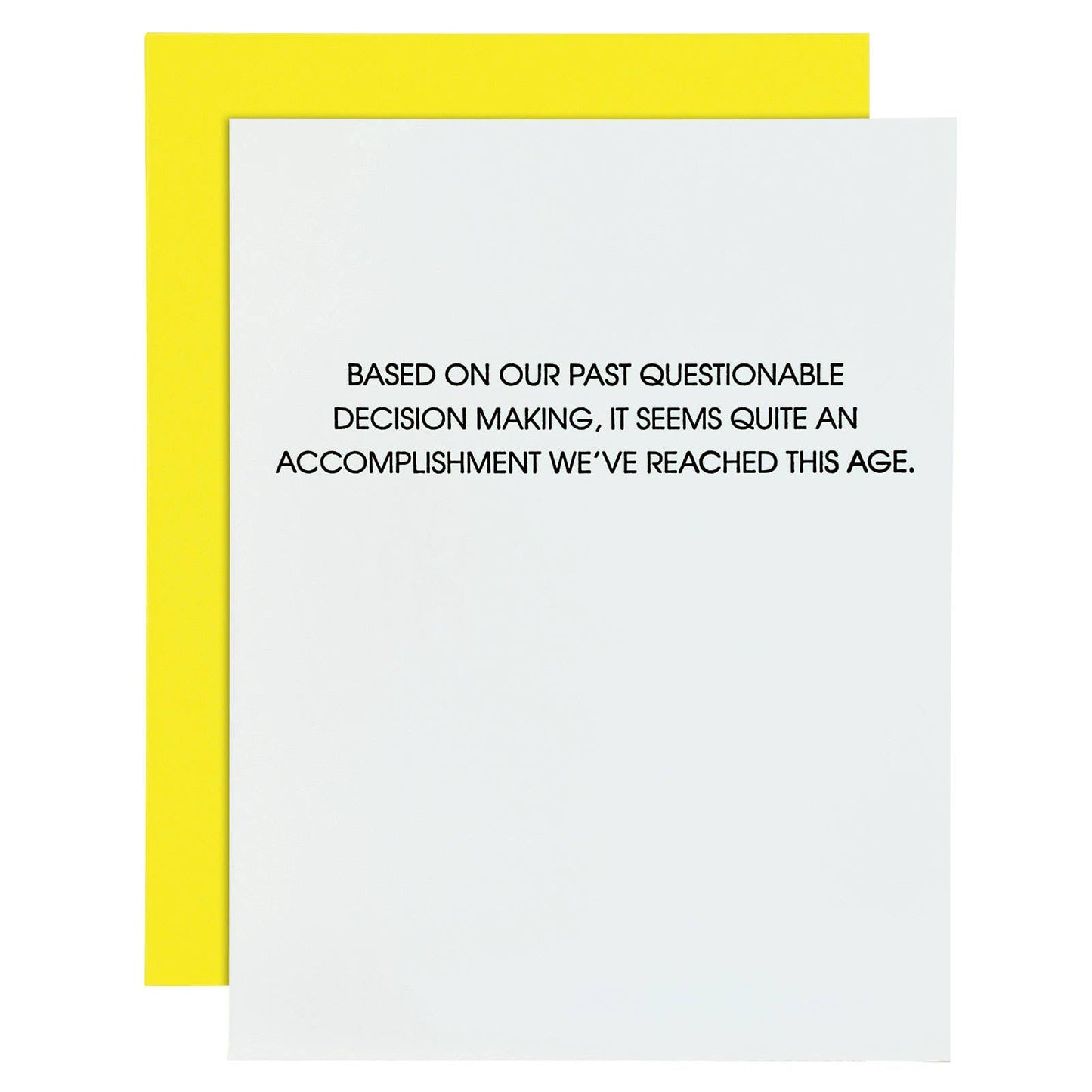 Questionable Decision Making Letterpress Greeting Card Chez Gagné