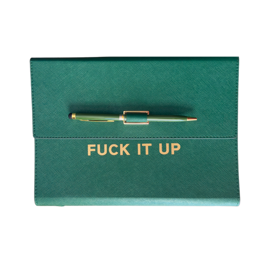 Fuck It Up Vegan Leather Journal Folio Notebook (gifts, journals, office) FUN CLUB