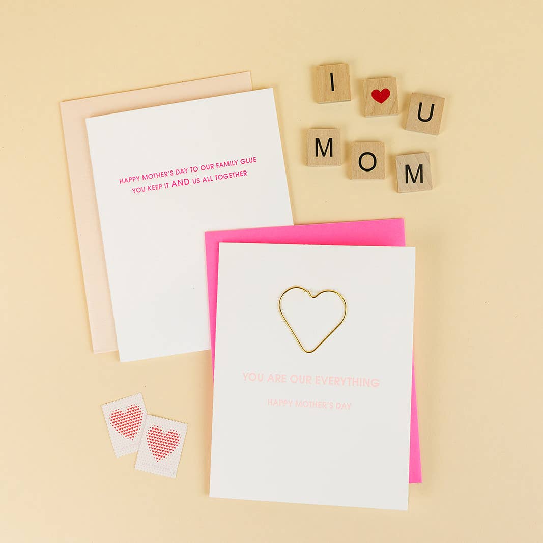 Family Glue - Mother's Day Letterpress Greeting Card Chez Gagné