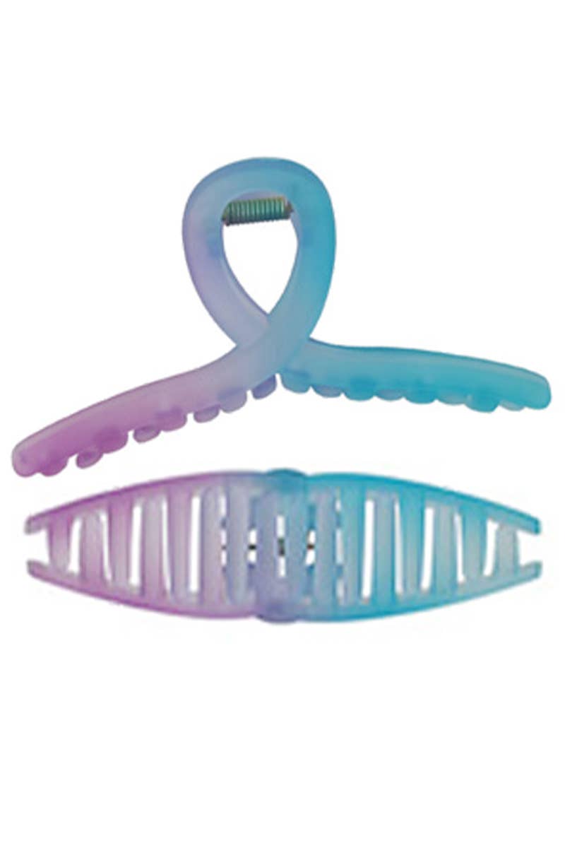 Matte Ombre Gradient Wide Loop Translucent Y2K Hair Claw Cap Zone