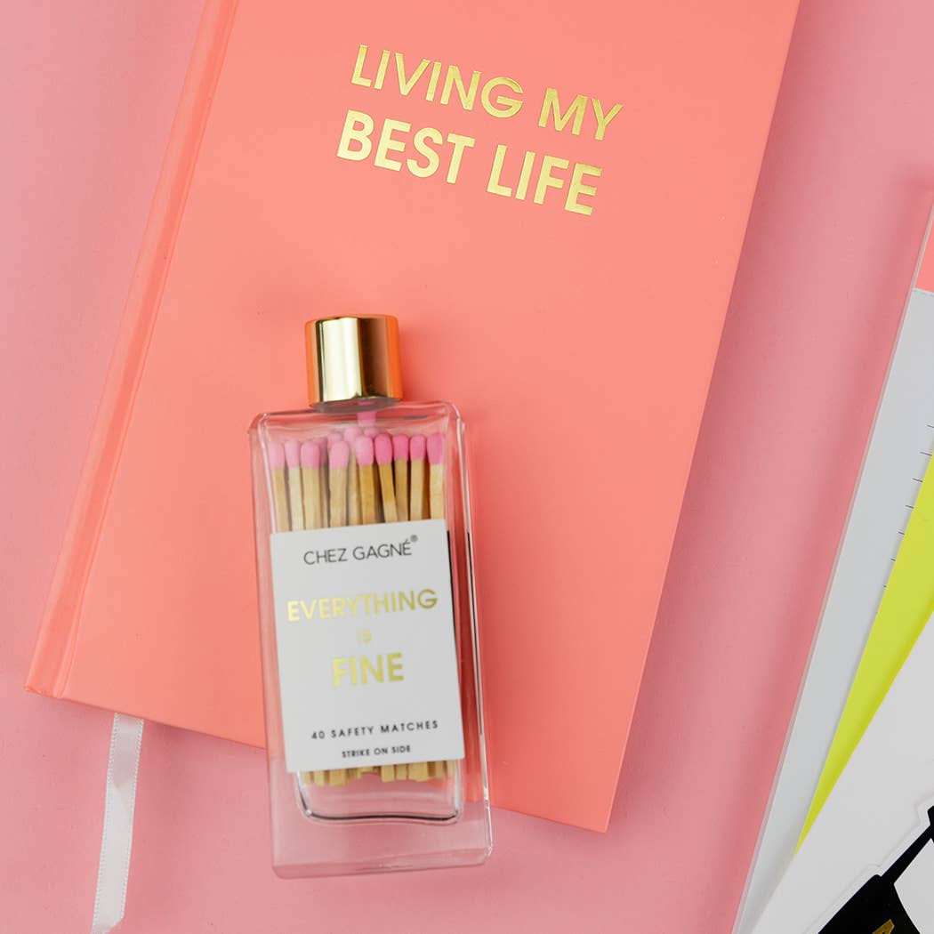 Everything is Fine Matches - Glass Bottle Matchsticks Light Pink Chez Gagné