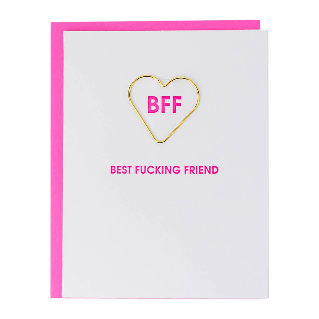 Best F*cking Friend Card with Heart Paper Clip