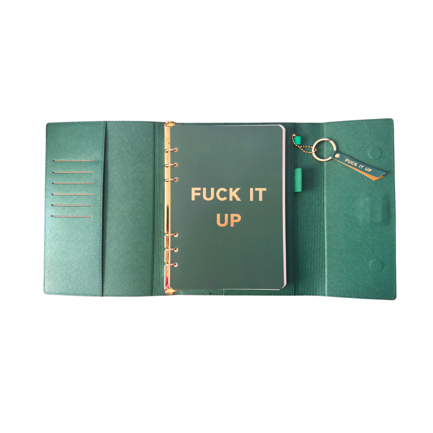 Fuck It Up Vegan Leather Journal Folio Notebook (gifts, journals, office) FUN CLUB