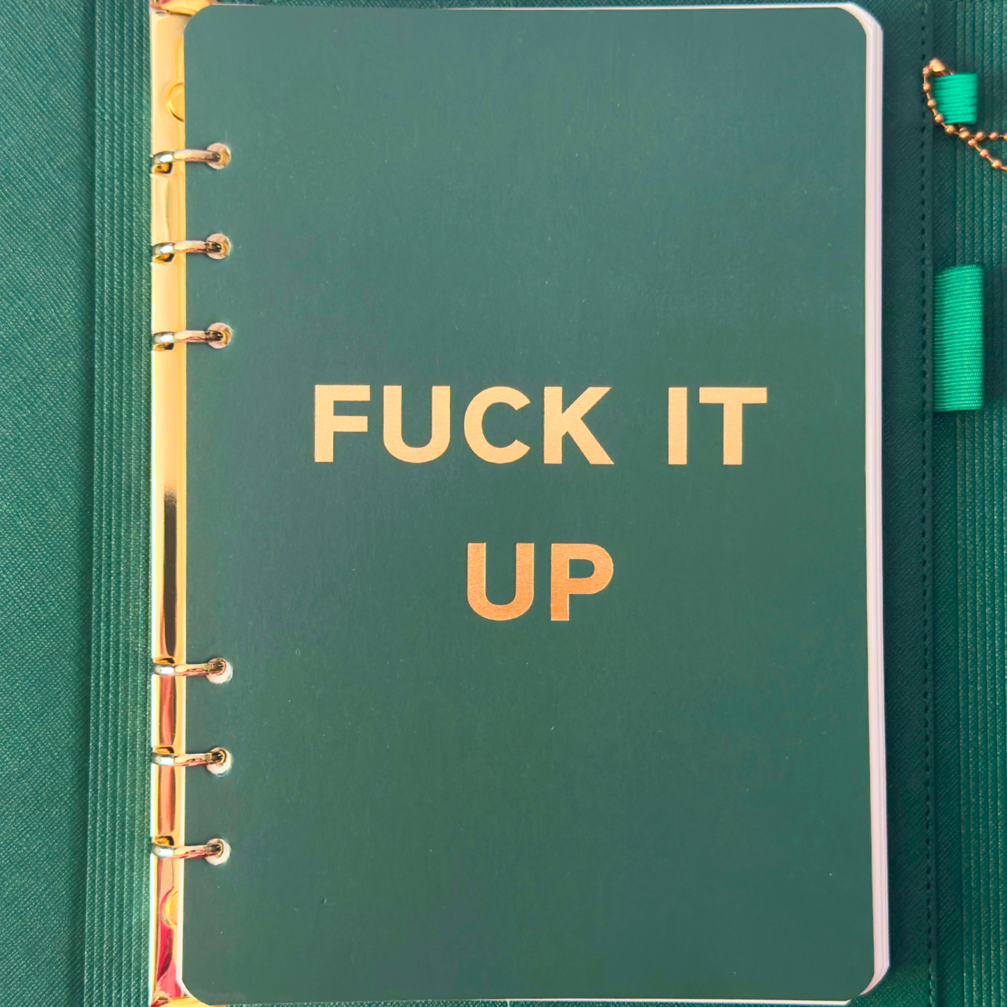 Fuck It Up Vegan Leather Journal Folio Notebook (gifts, journals, office) FUN CLUB