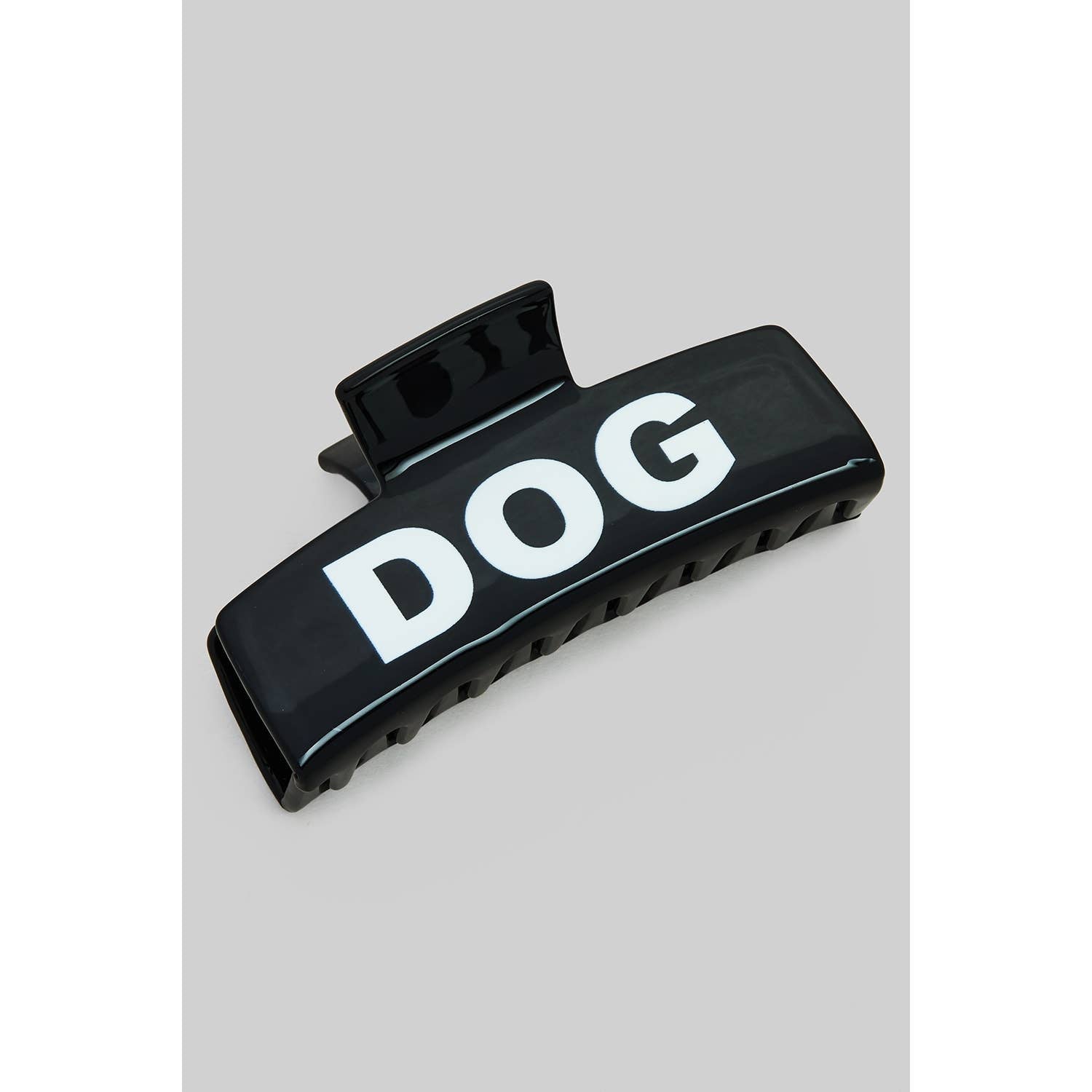 DOG MOM RECTANGULAR HAIR CLIP: Black / 1 SIZE Girly