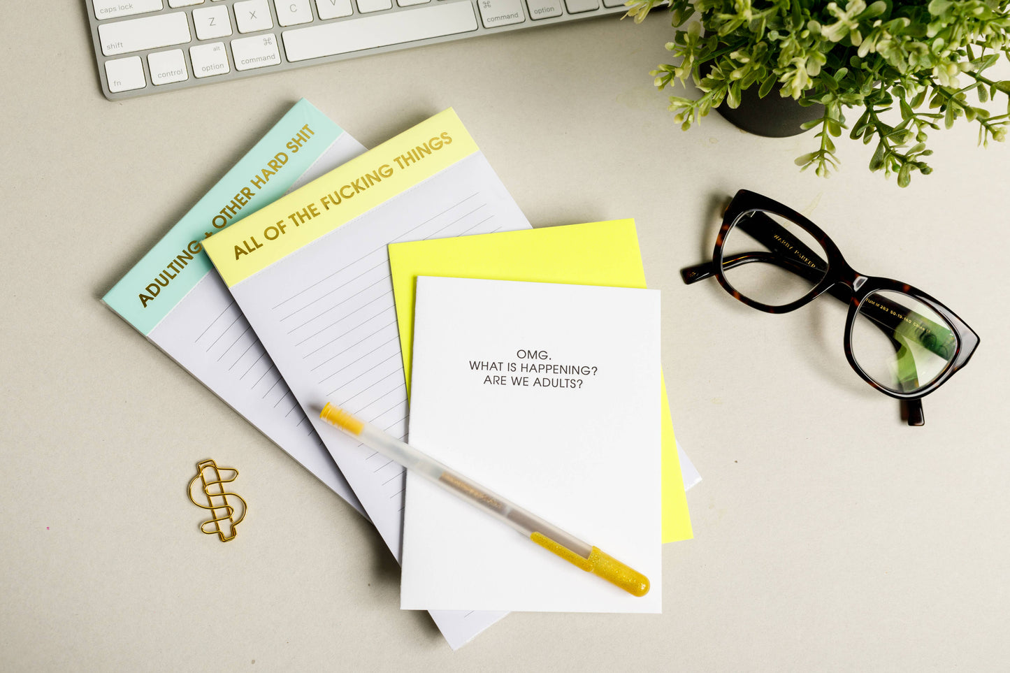 OMG Are We Adults Letterpress Greeting Card Chez Gagné