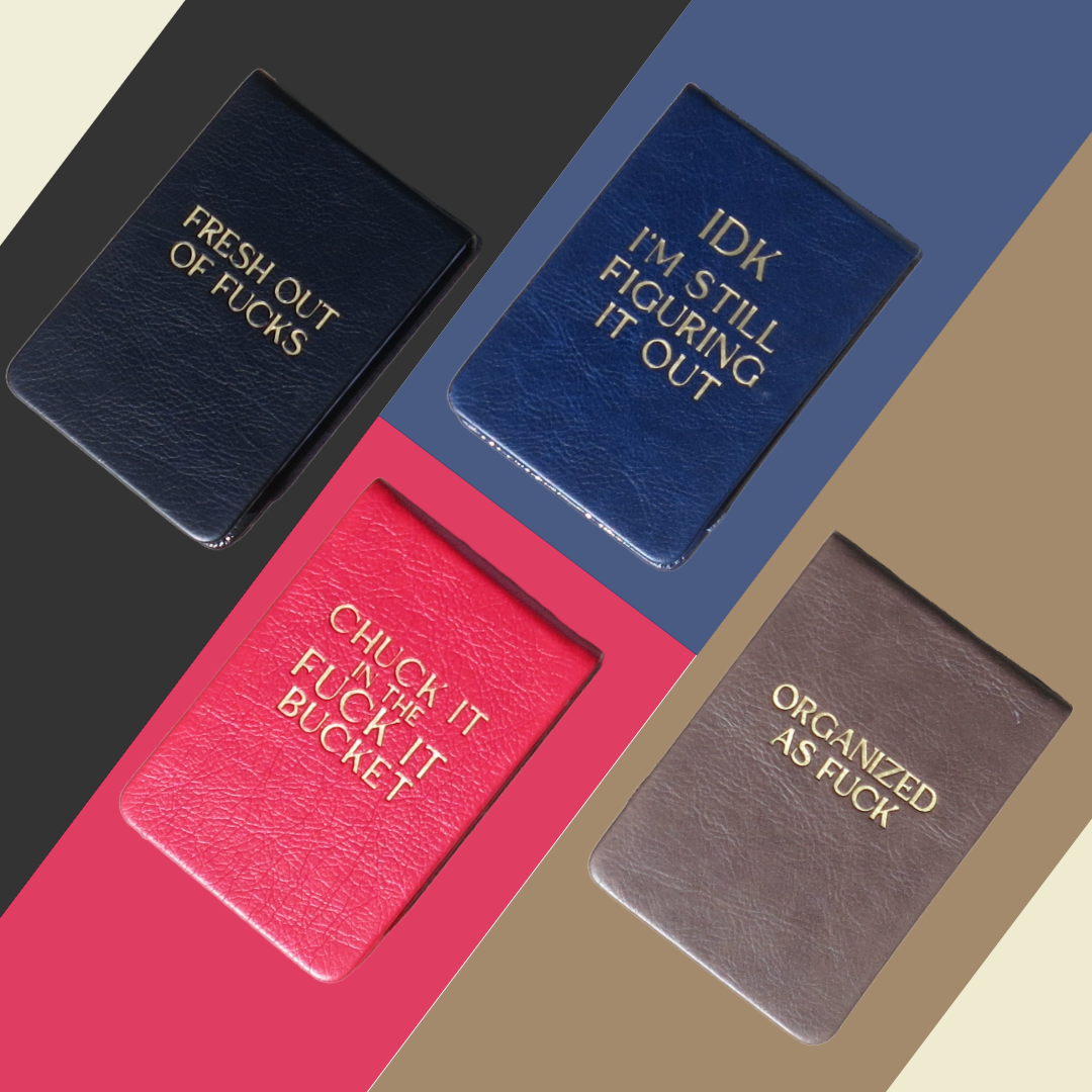 Chuck It In The Fuck It Bucket - Leatherette Pocket Journal Properly Improper