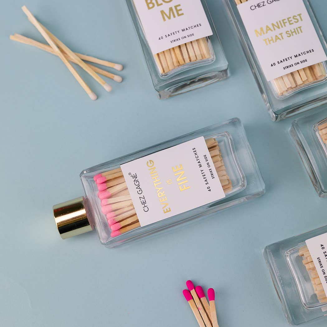Everything is Fine Matches - Glass Bottle Matchsticks Light Pink Chez Gagné