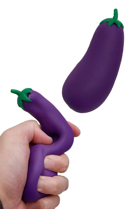 Eggplant Sand Filled Stretch Pull Soft Squishy Toy Cap Zone