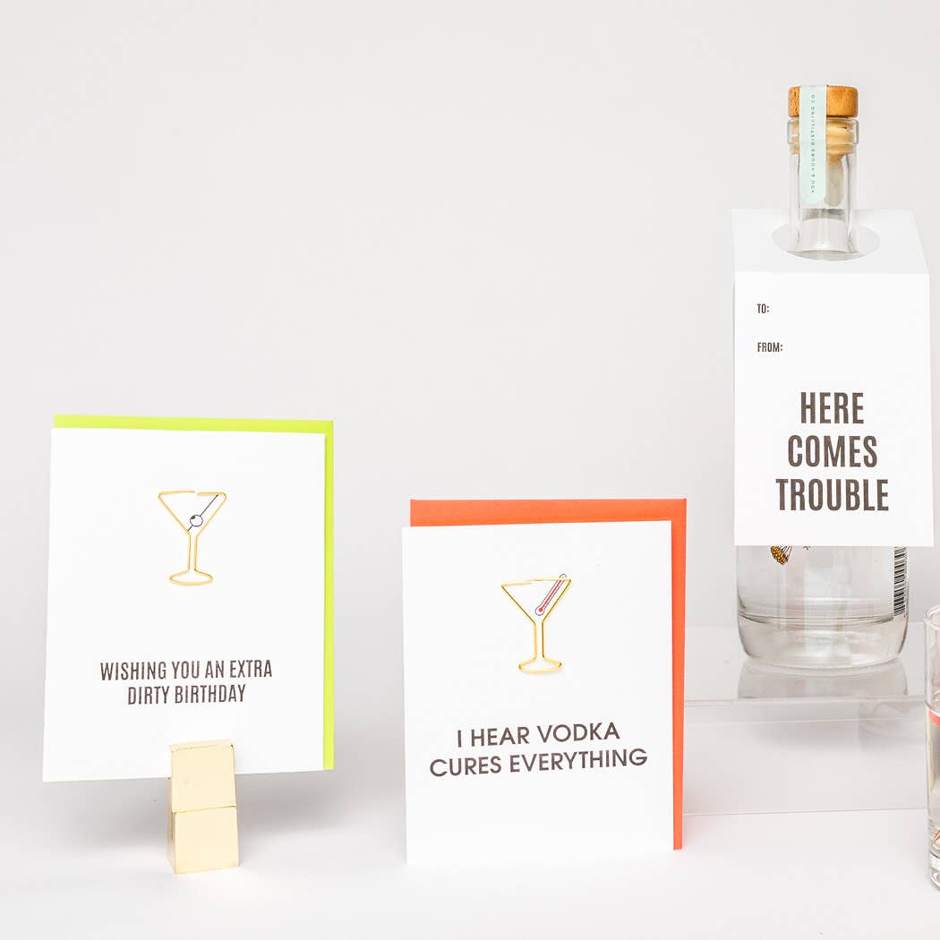 Extra Dirty Birthday Paper Clip Letterpress Greeting Card Chez Gagné