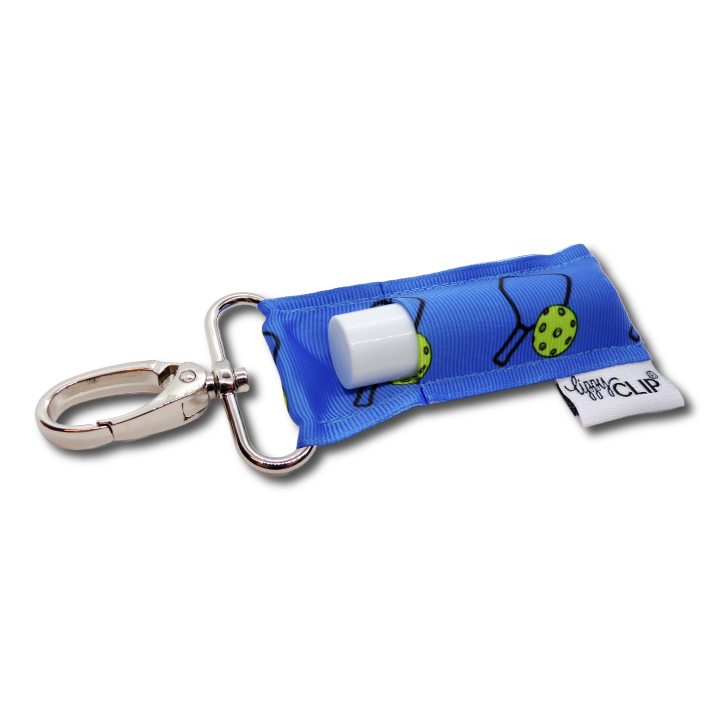 Pickleball on Blue LippyClip® Lip Balm Holder for Chapstick