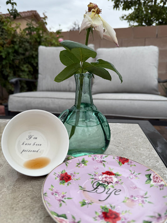 You've been Poisoned, Lilac Floral Tea Cup & Bye Saucer