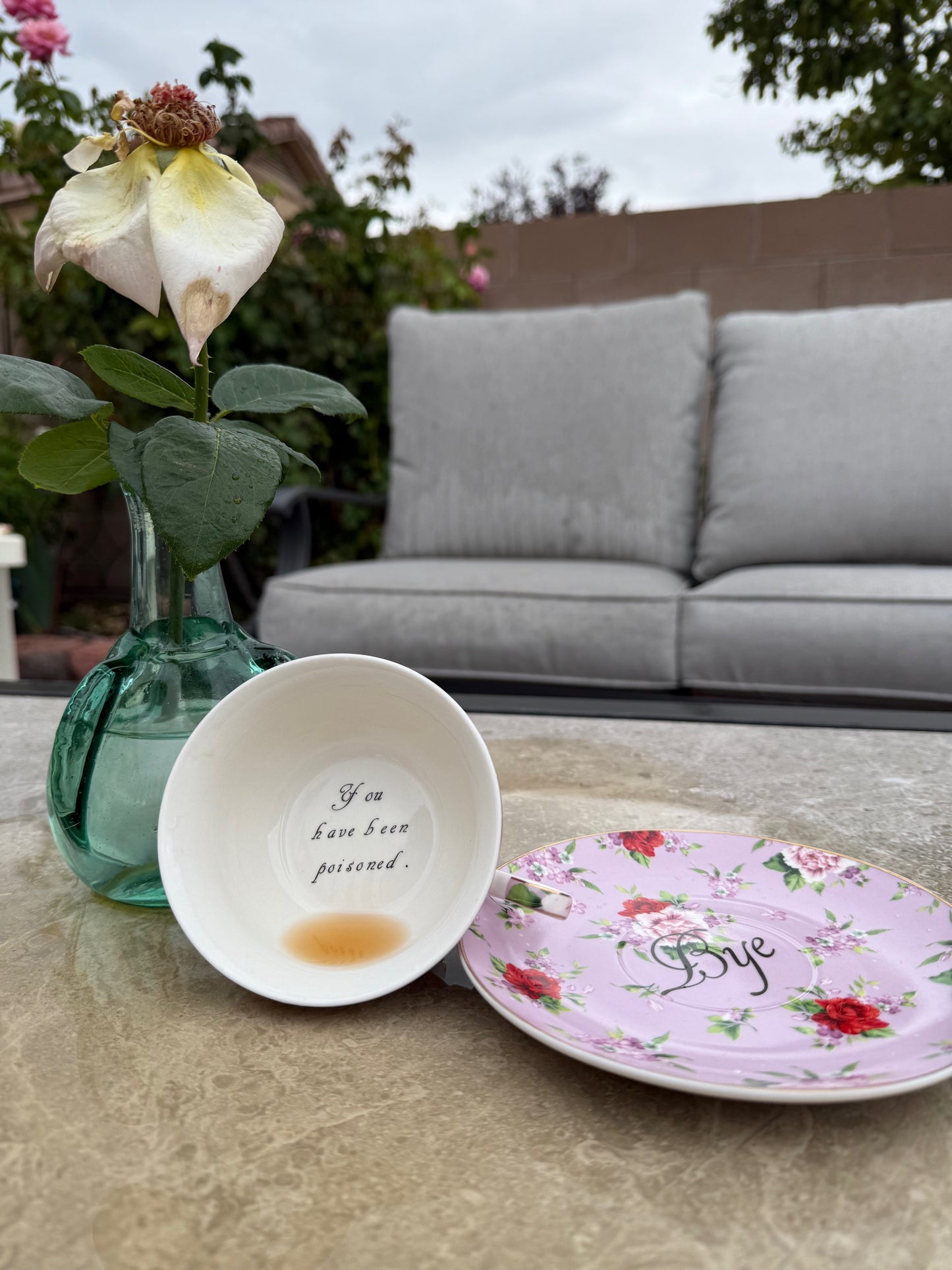 You've been Poisoned, Lilac Floral Tea Cup & Bye Saucer