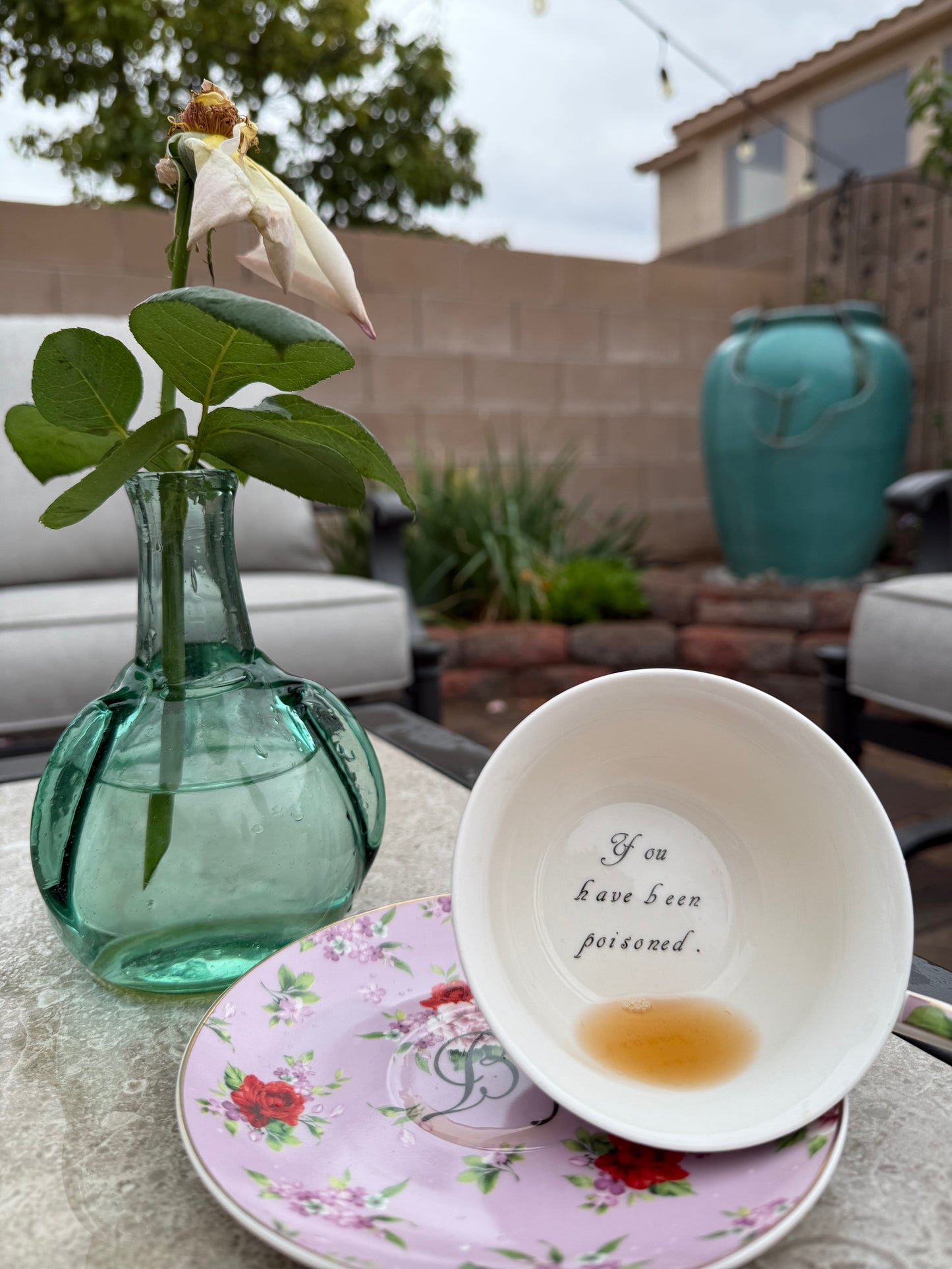 You've been Poisoned, Lilac Floral Tea Cup & Bye Saucer