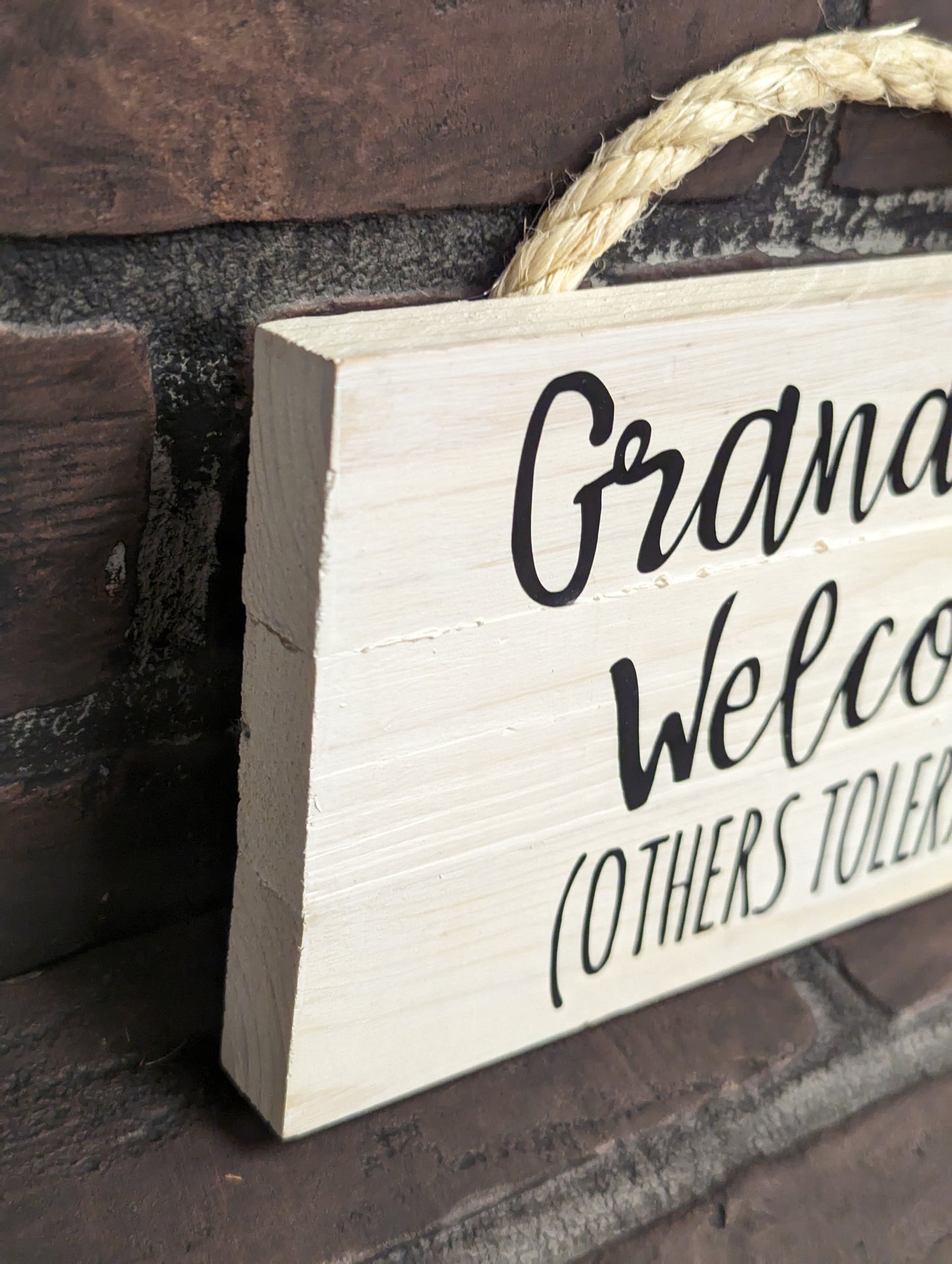 Grandkids Welcome, others tolerated, Wooden Front Door Sign