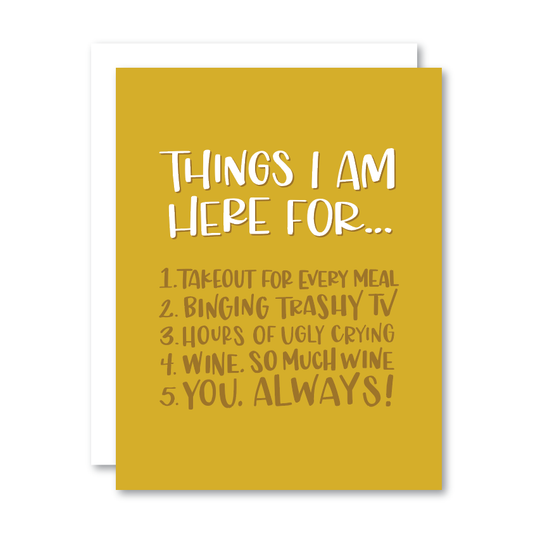 Things I Am Here For... / Card