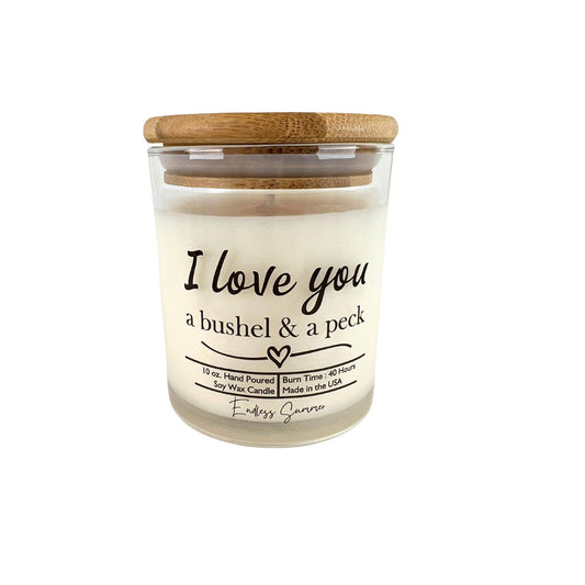 I Love You a bushel and a peck Clear Candle  Soy Wax Candles: Lemon Lavender