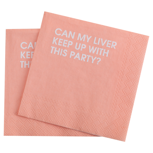 Can My Liver Keep Up With This Party- Pink Cocktail Napkins