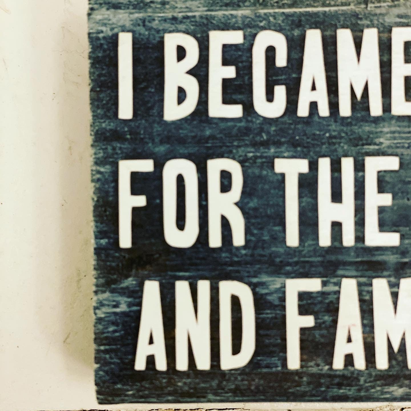 I became a teacher for the money and fame, Wood Block Sign