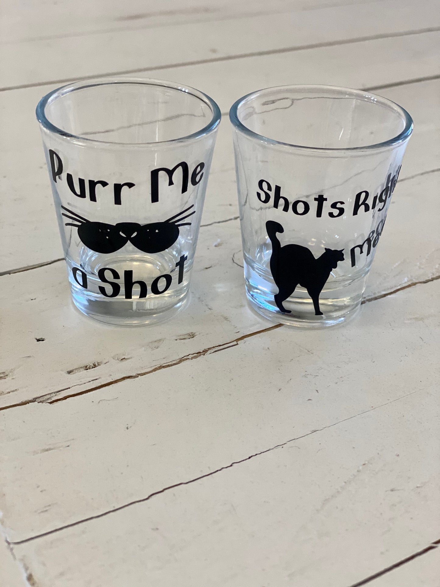 Purr Me A Shot Clear Glass Shot Glasses