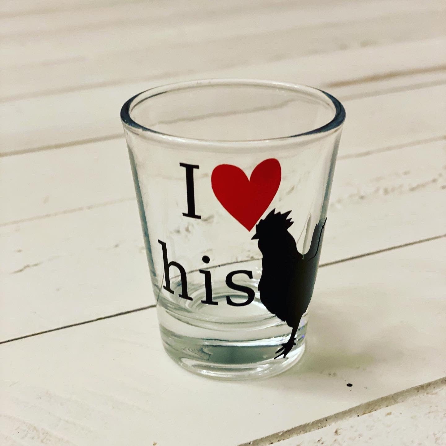I heart his cock & I heart her pussy shot glasses