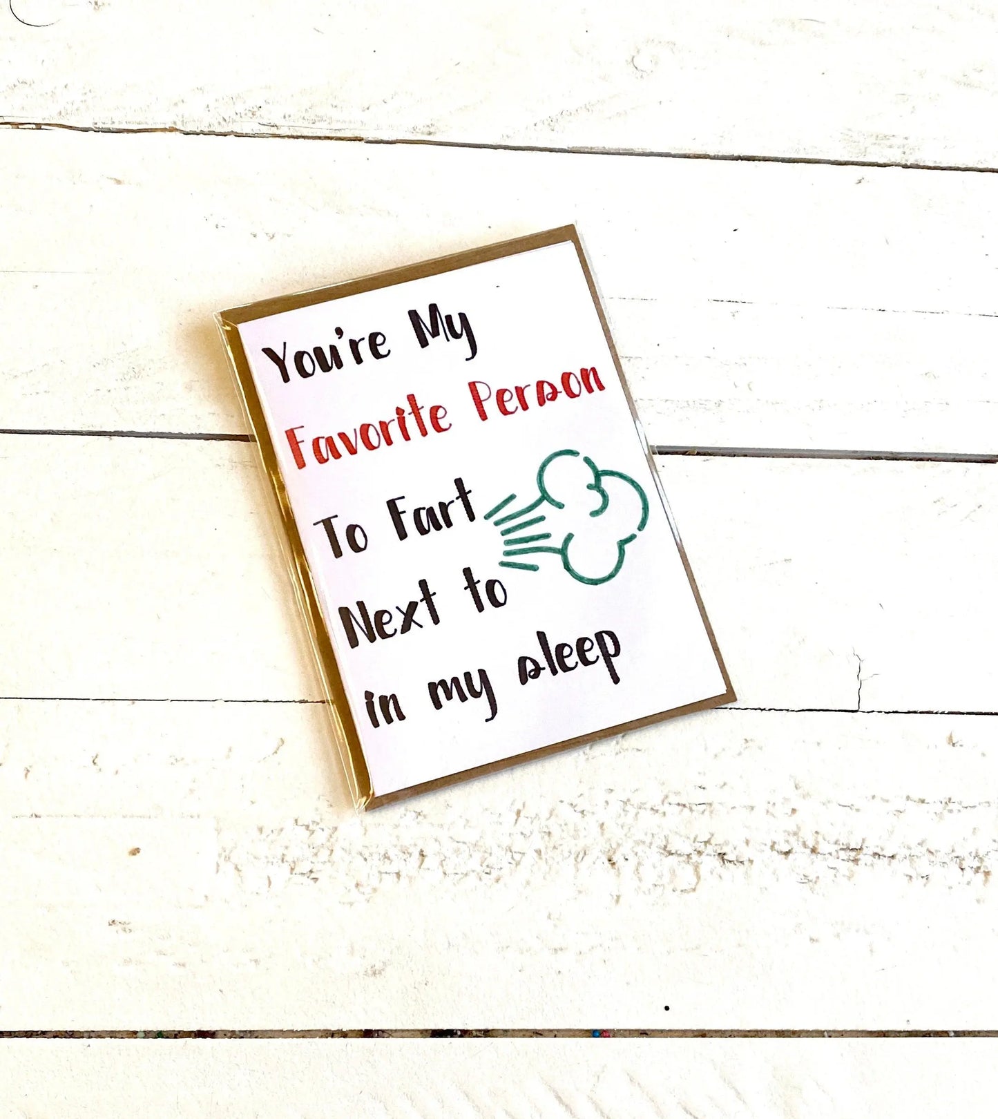 You're my favorite person to fart next to in my sleep, Funny Handmade Card Three Black Cats