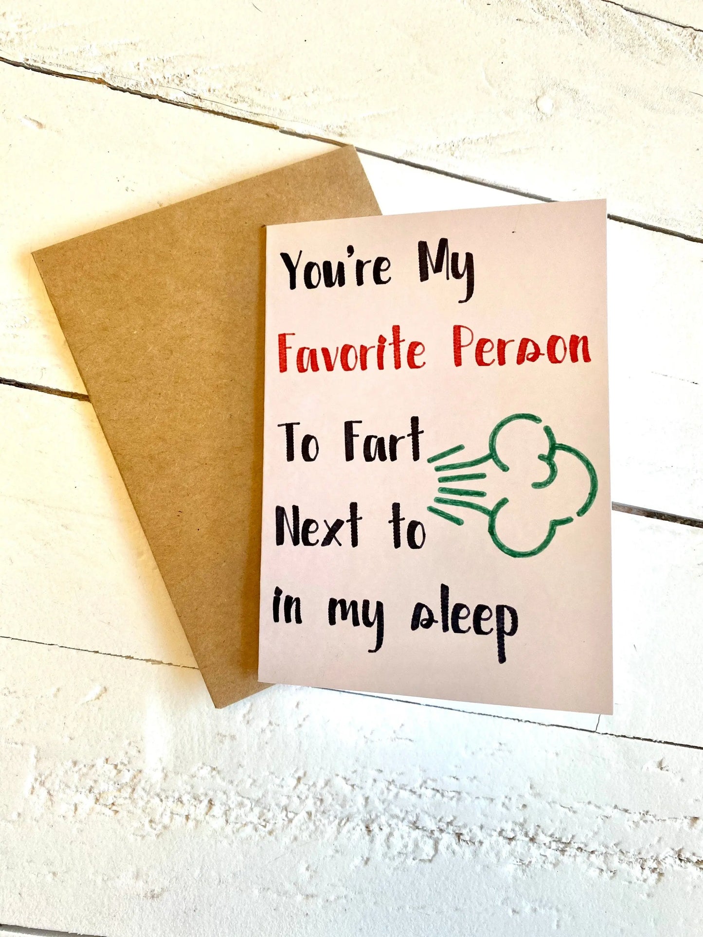 You're my favorite person to fart next to in my sleep, Funny Handmade Card Three Black Cats