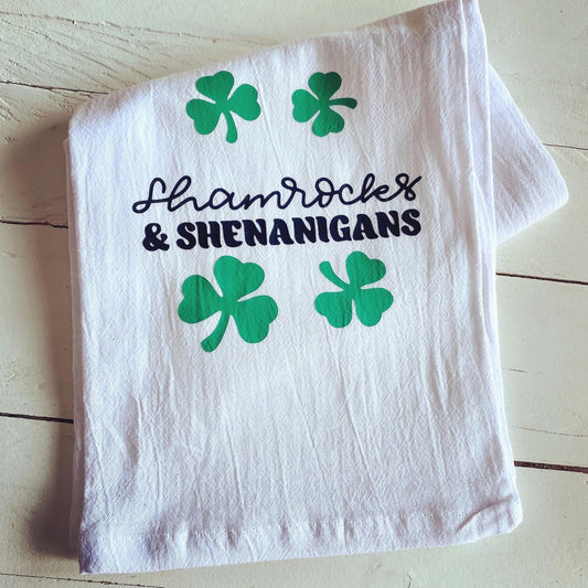 Shamrocks & Shenanigans, St. Patrick’s Day Tea towel