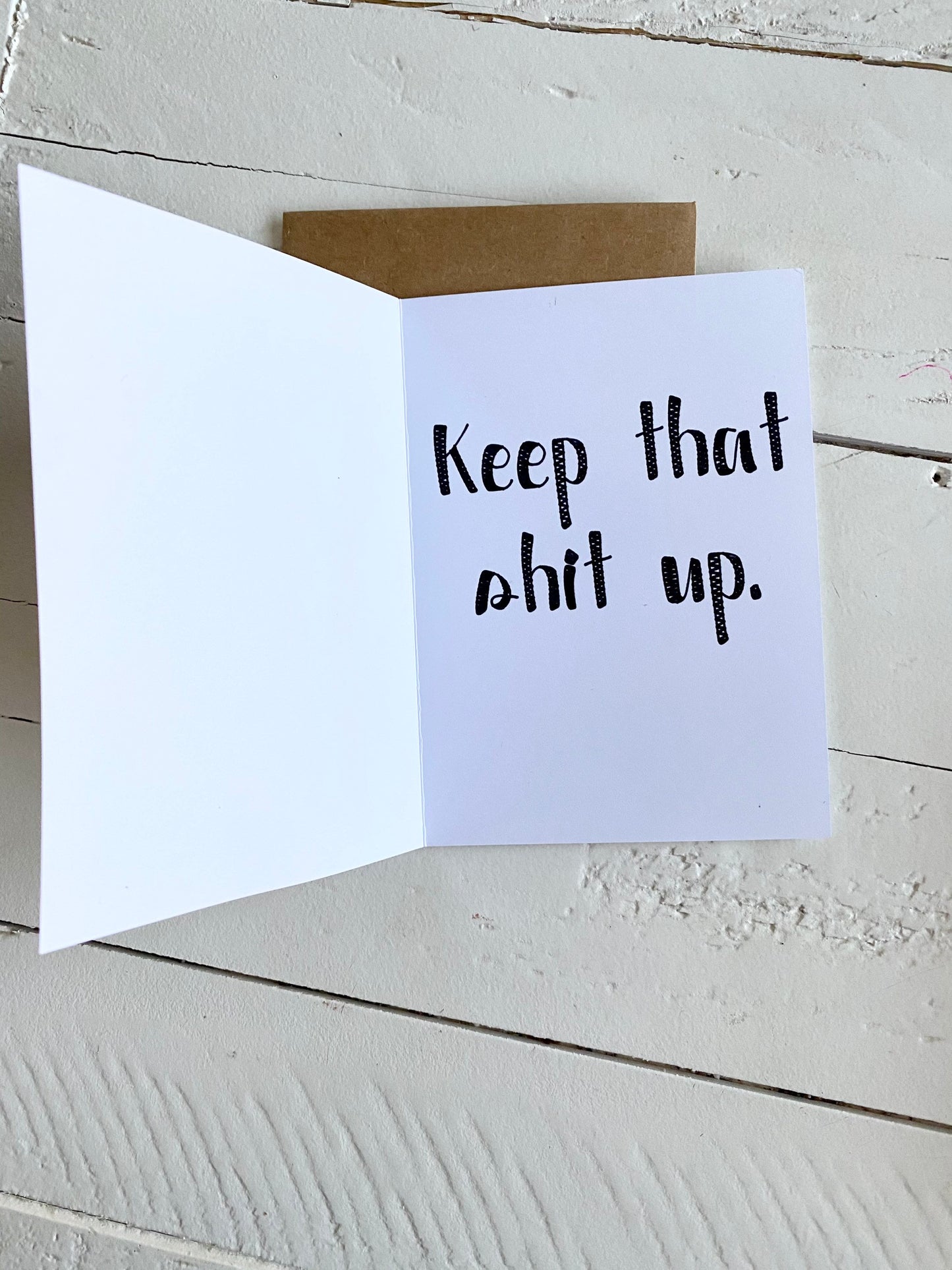 You're an awesome Teacher- Keep that shit up, Handmade Card with Envelope