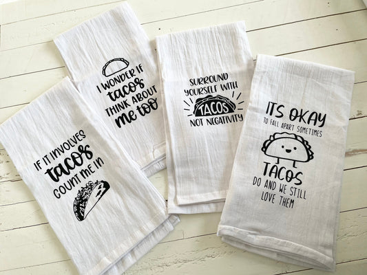 You pick, Taco Lover Tea Towels, Housewarming Gift