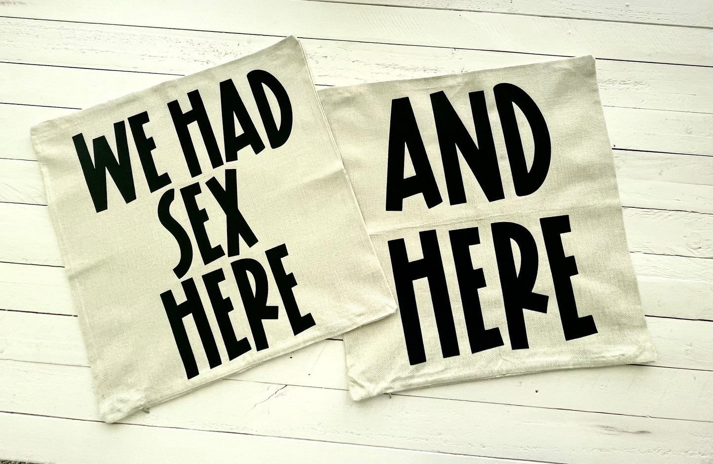 We had sex here, and here, 17x17 Pillowcase Set of 2, With or Without Pillows