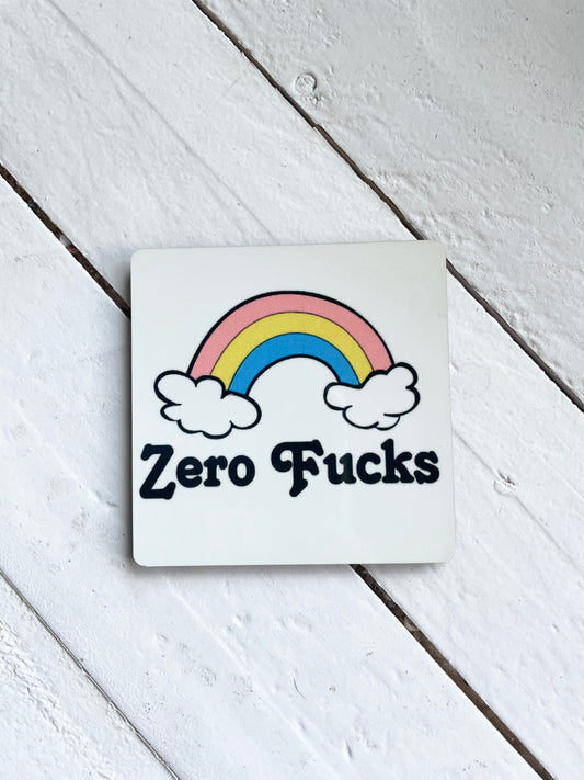 Zero Fucks, 3” Wood Magnet