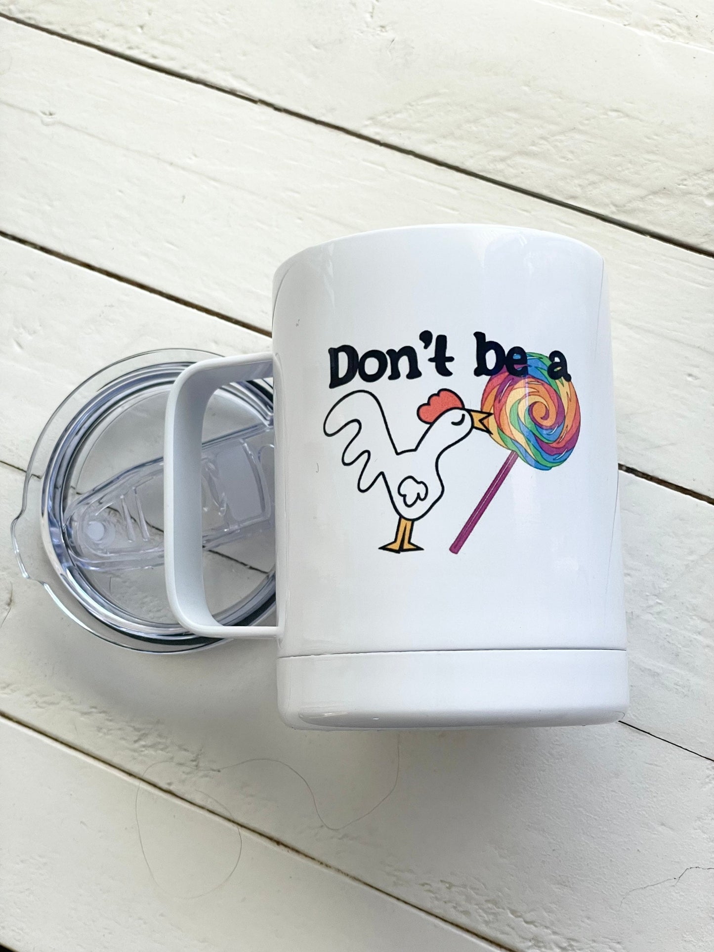 Camp Style 10oz Insulated Mug with Handle & Leak Proof Lid