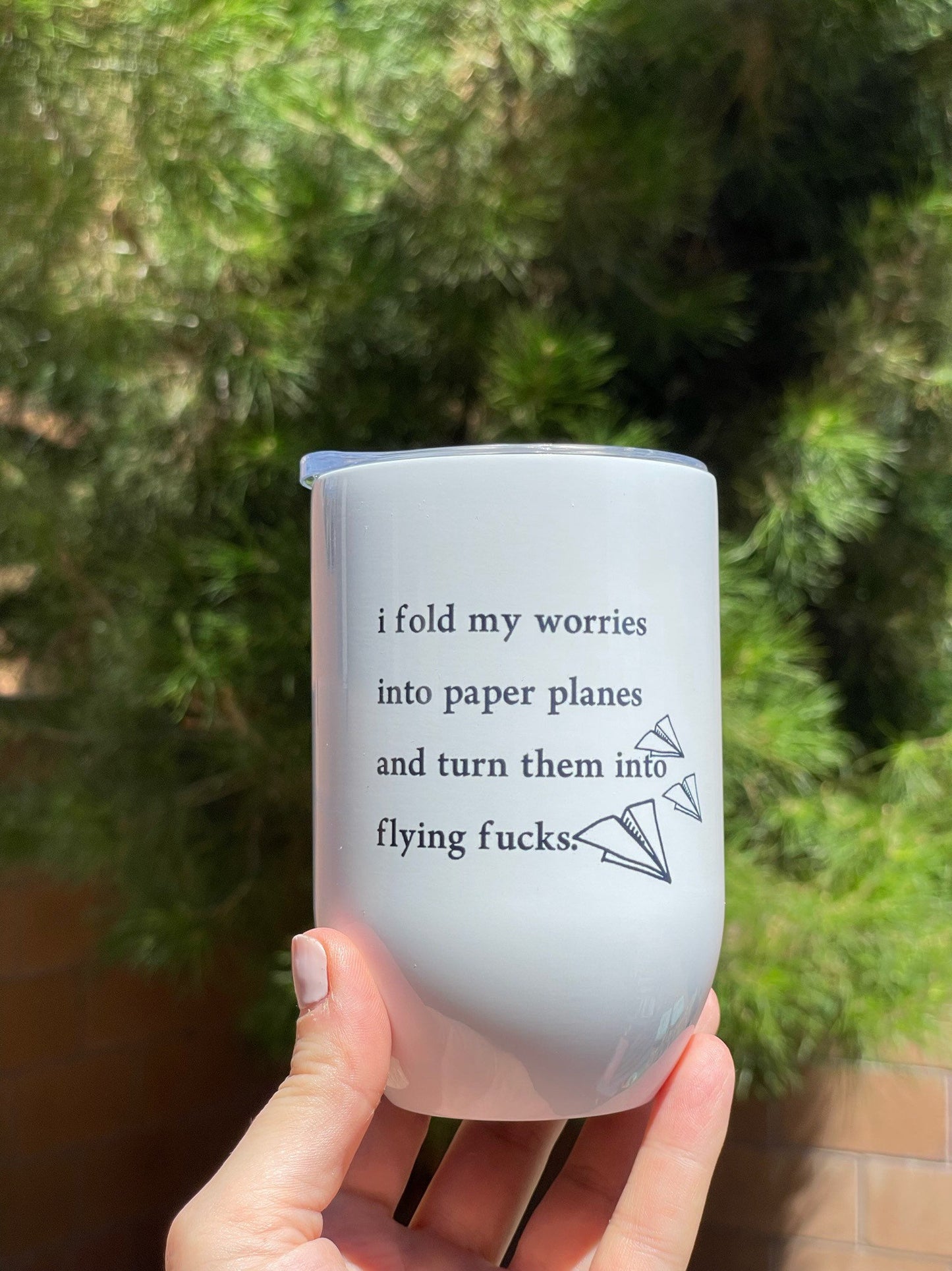 Flying Fucks 12oz Stainless Steel Wine Tumbler