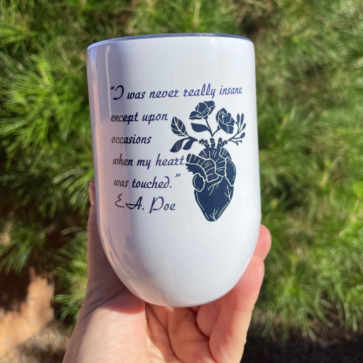 Edgar Allan Poe Inspired 12oz Stainless Steel Wine Tumbler