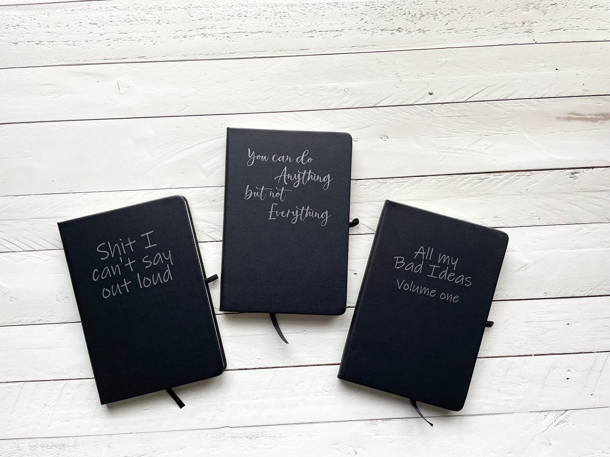 (Copy) All my Bad Ideas, Shit I can’t say, You can do anything but not everything, Black Lined Journal Three Black Cats