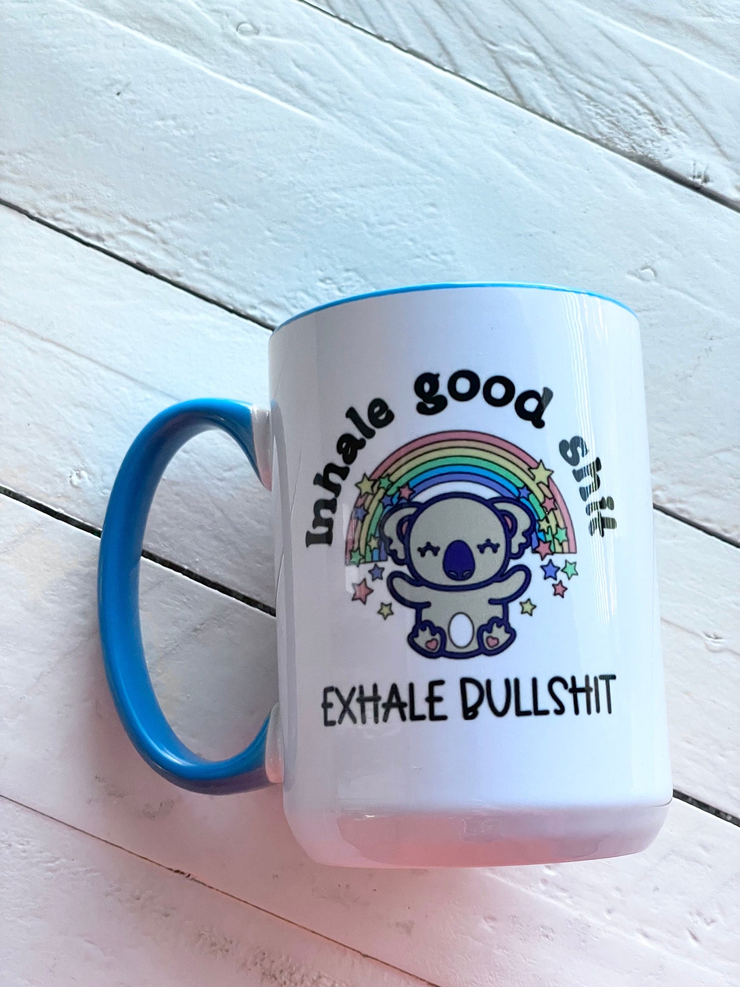 Bold Statement Blue Inner & Handle 15oz Coffee Mug