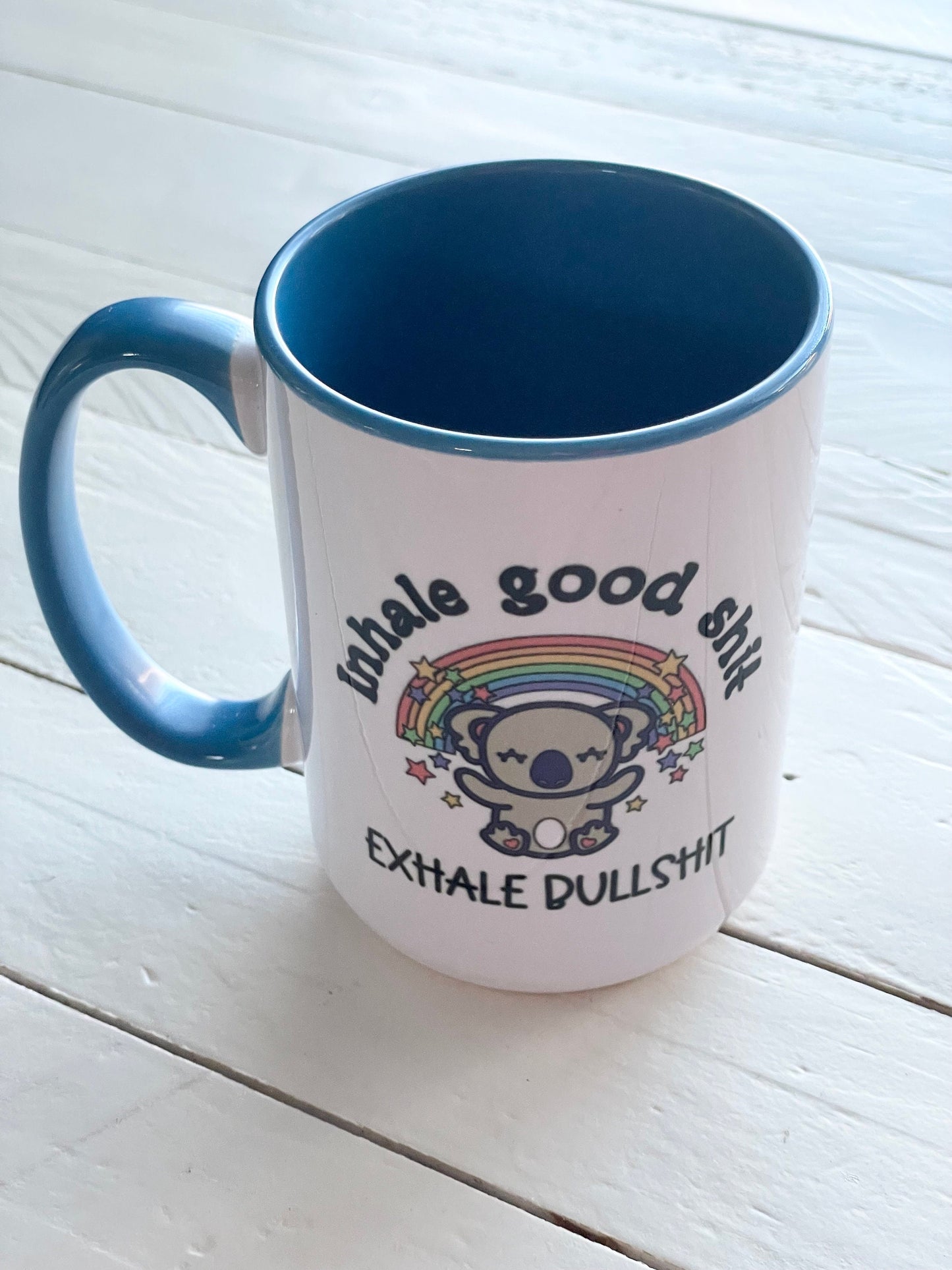 Bold Statement Blue Inner & Handle 15oz Coffee Mug