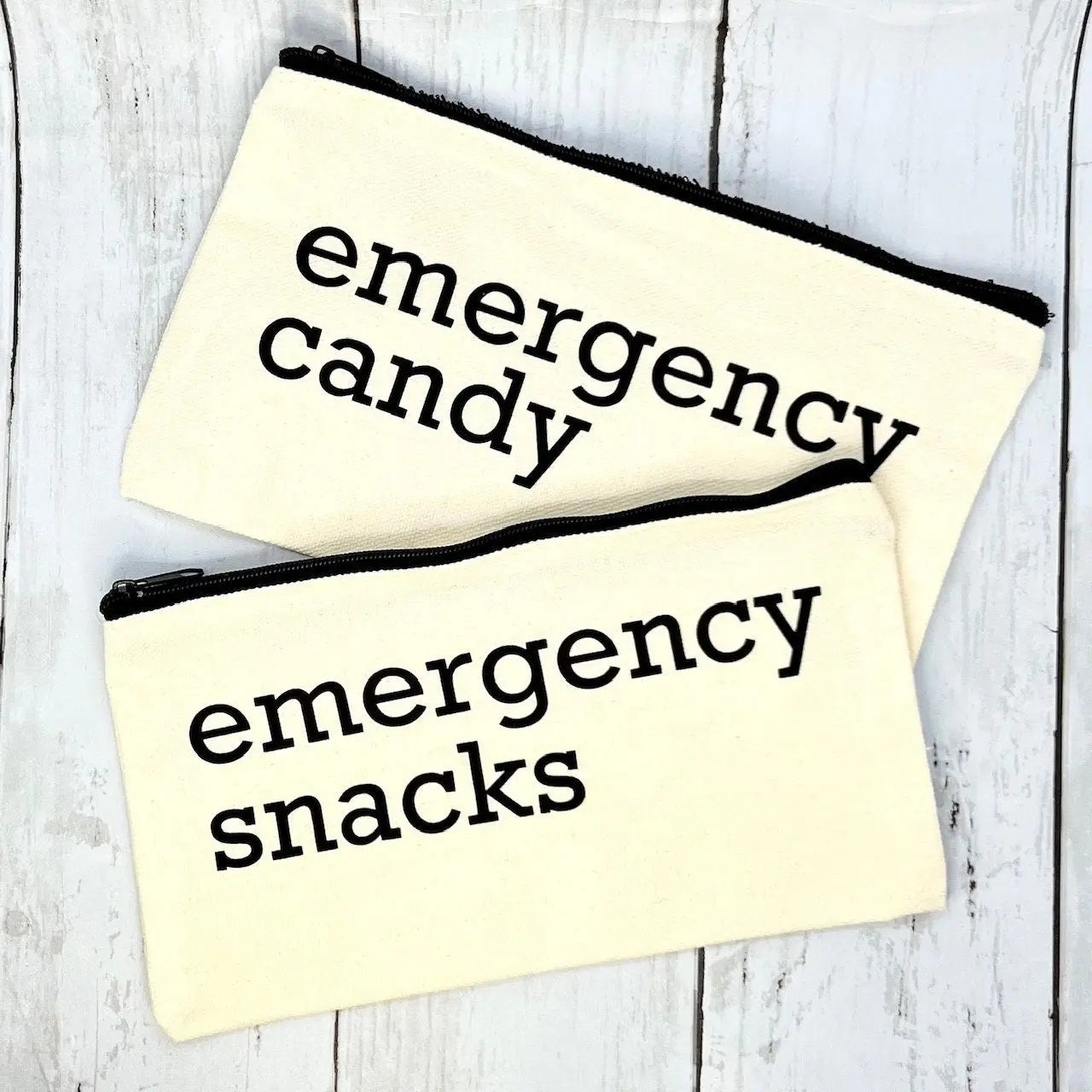 Emergency Candy or Snacks, Zipper Pouch Three Black Cats