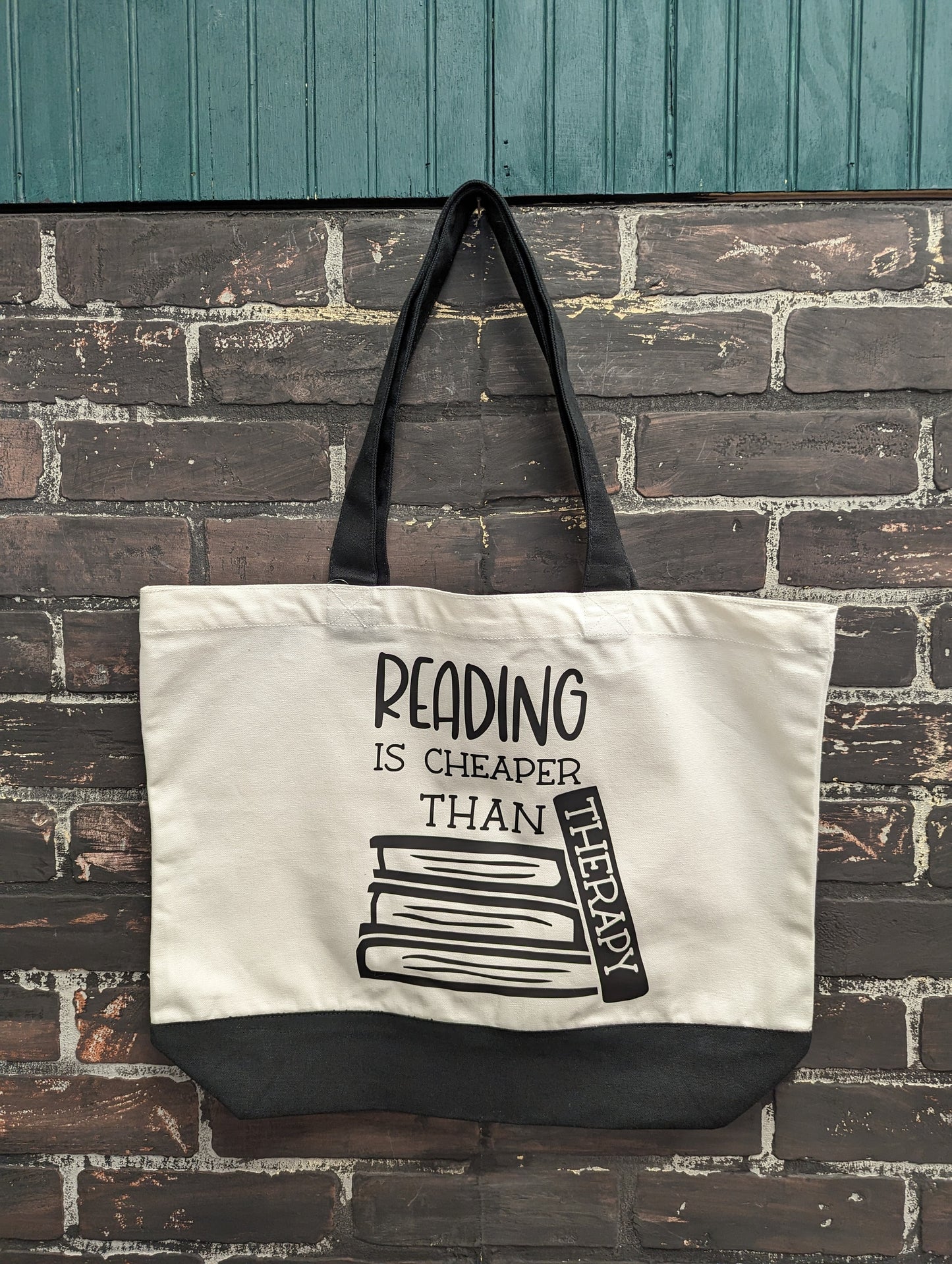Reading is cheaper than Therapy, Tote Bag