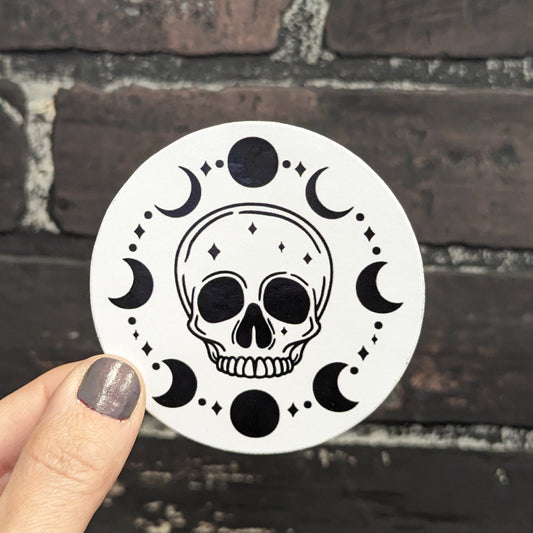 Skull moon phases, 3” Sticker