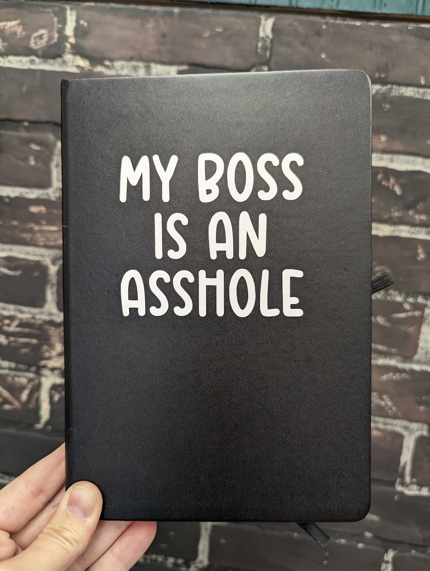My boss is an asshole, Black Lined Journal