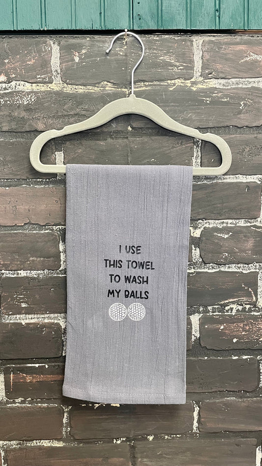 I use this towel to wash my balls, Gray golf Towel