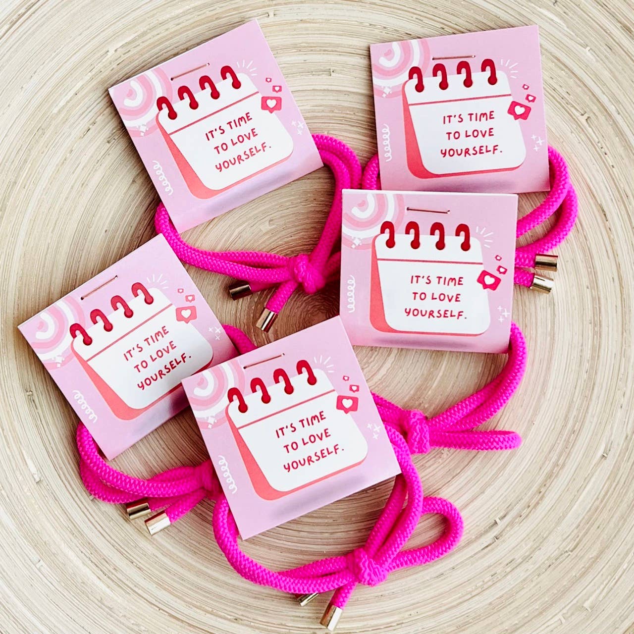 "Love Yourself" Hair Tie - Thank You Gift Pink