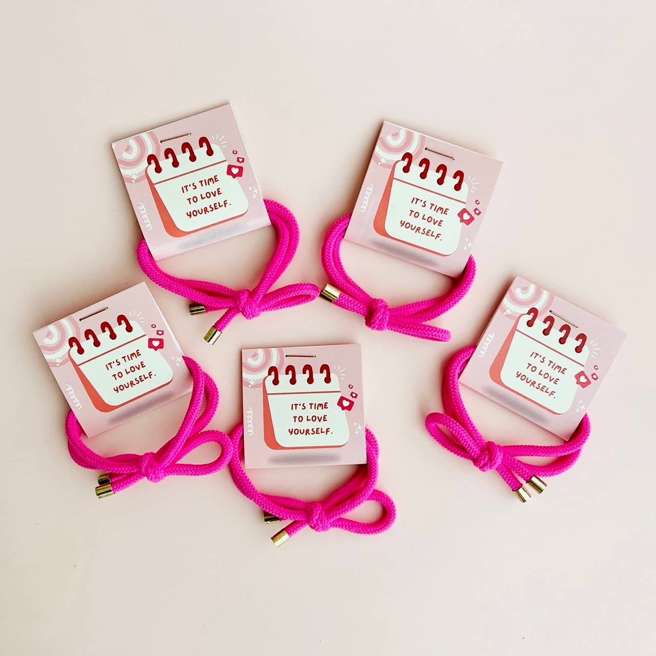 "Love Yourself" Hair Tie - Thank You Gift Pink