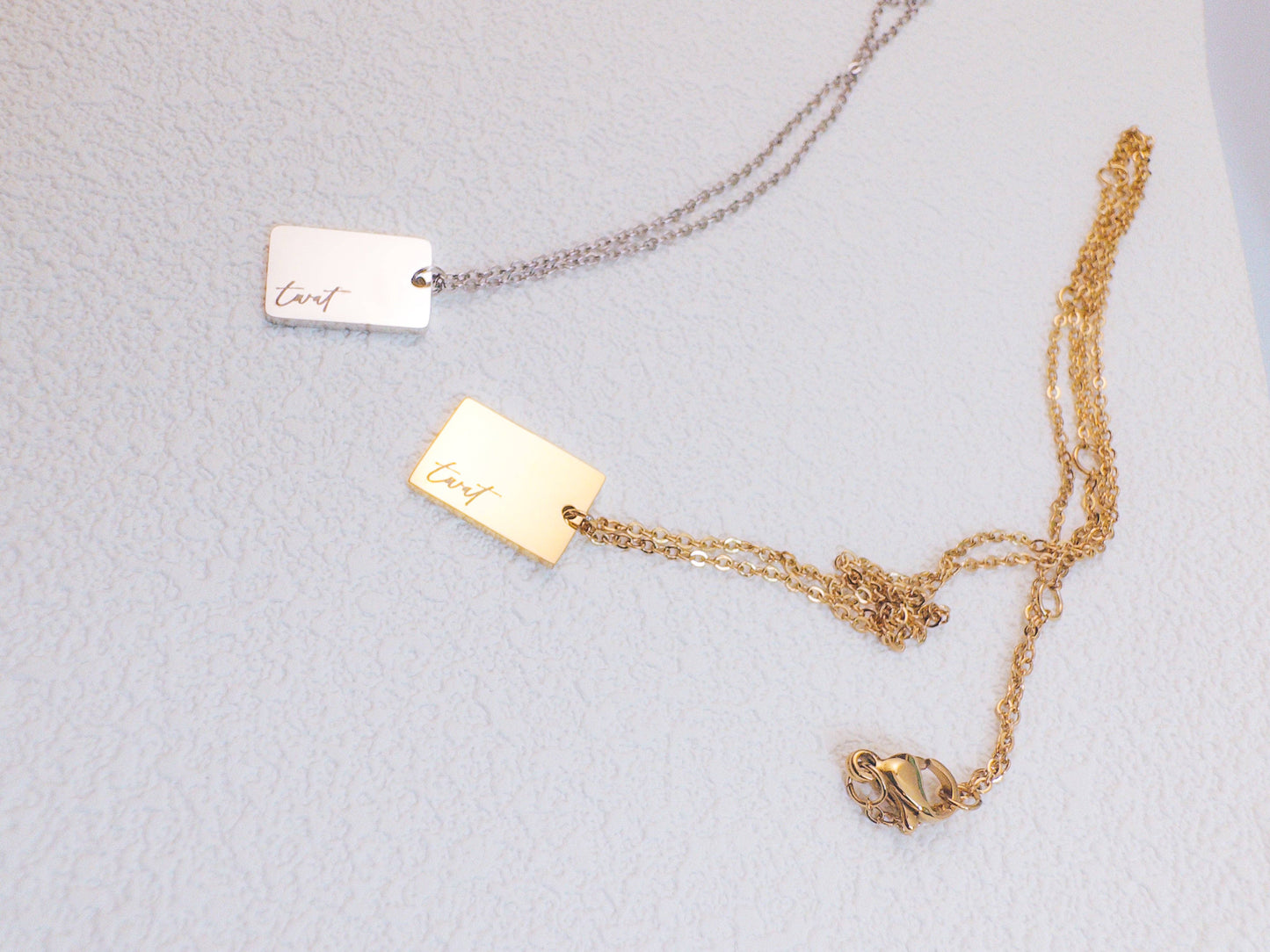 Dainty Twat Necklace: Silver